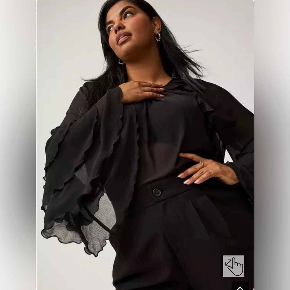 Torrid Long Sleeve Ruffle Top - Picture 2 of 7